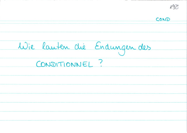 Endungen des conditionnel I