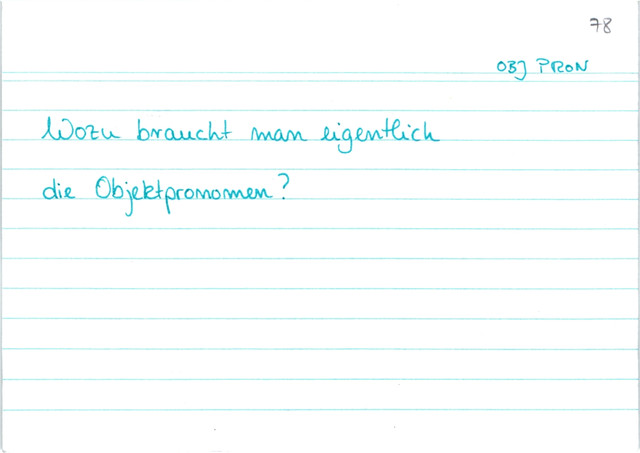 Verwendung Objektpronomen
