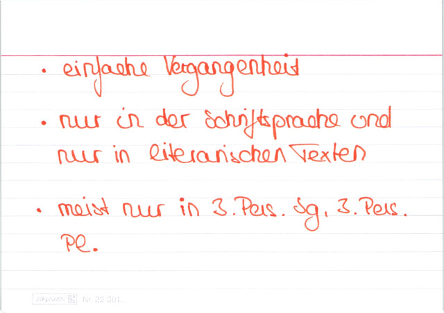 Benutzung passé simple