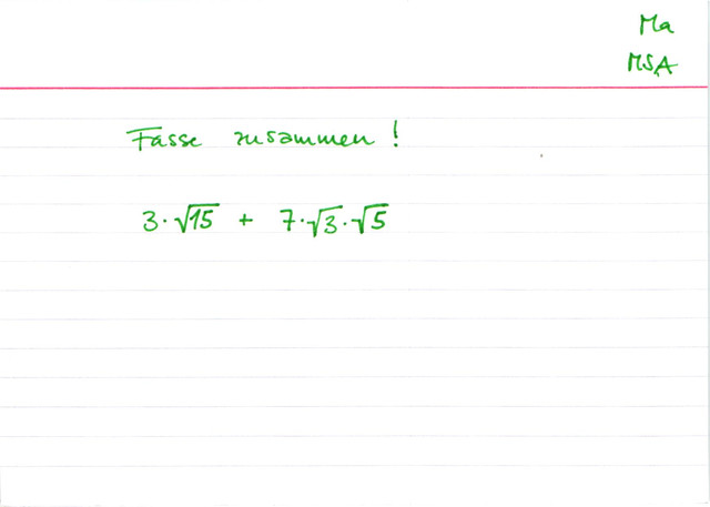 Wurzeln zusammenfassen