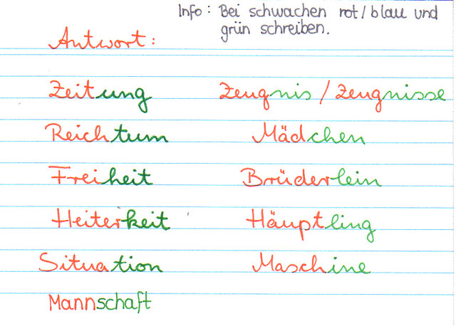 Beispiele zu Nomenendungen