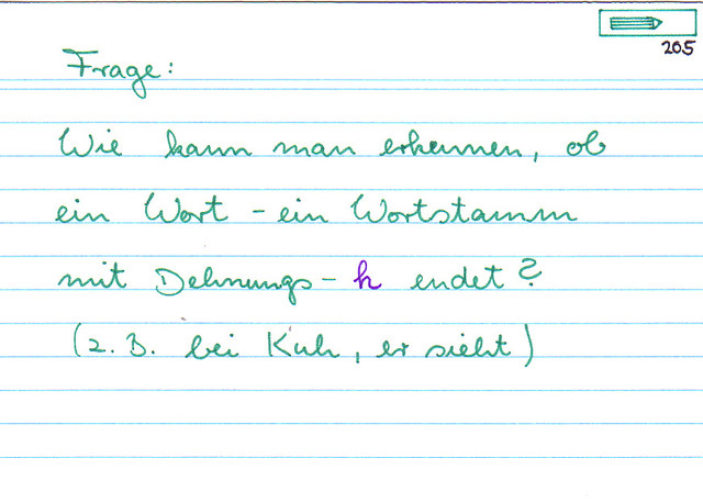 Wie kann man erkennen, ob ein Wort / Wortstamm mit Dehnungs-h endet?