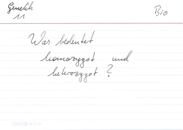 Was bedeutet homozygot und heterozygot?
