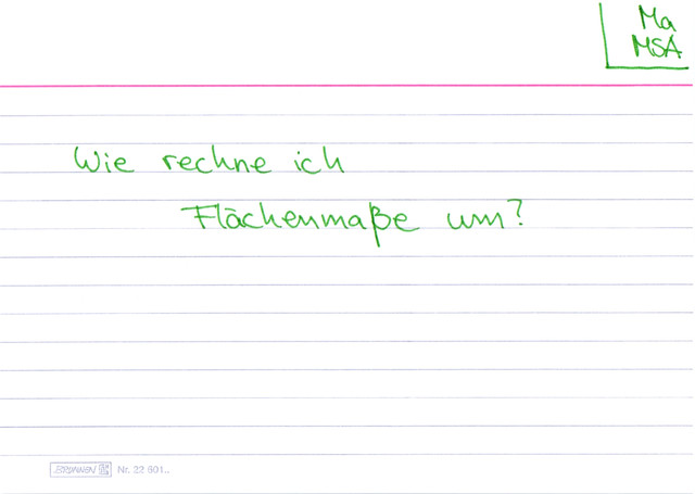Wie rechne ich Flächenmaße um?