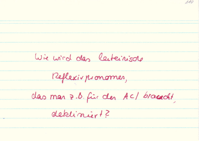 Wie wird das lateinische Reflexivpronomen dekliniert?