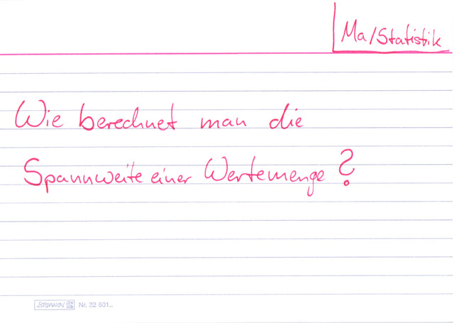 Wie ermittelt man die Spannweite einer Wertemenge?
