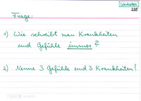 Wie schreibt man Gefühle und Krankheiten immer?
