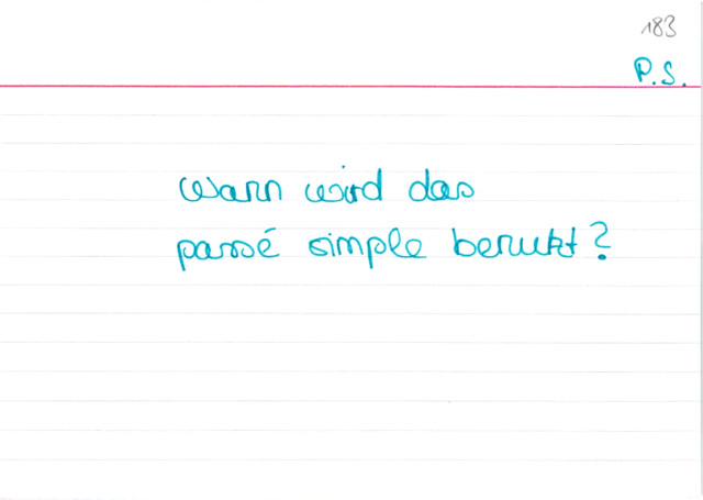 Benutzung passé simple