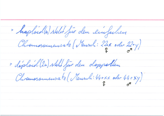 Was bedeutet haploid (n) und diploid (2n)?