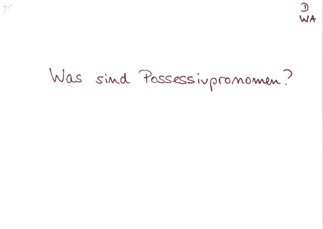 Was sind Possesivpronomen?