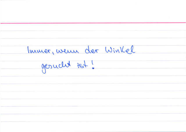 Wann drücke ich "SHIFT" bei Winkelfunktionen?