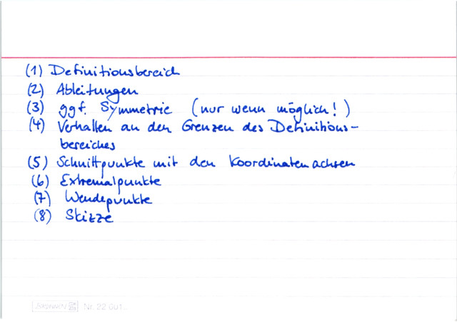 Übersicht Kurvendiskussion bei Wurzelfunktionen