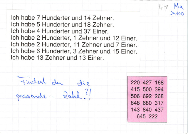 Orientierung im Zahlenraum bis 1000