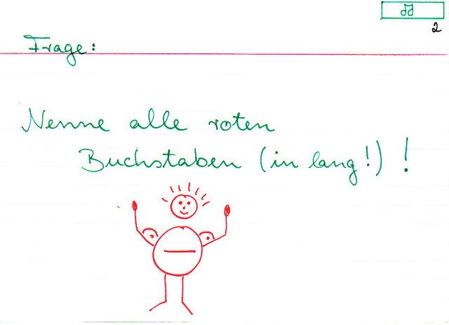 rote lange Buchstaben