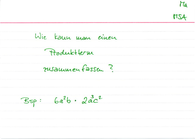 Produktterm zusammenfassen