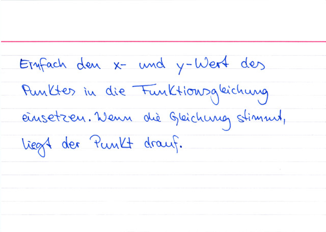 Wie überprüft man, ob ein Punkt auf einem Graphen liegt?