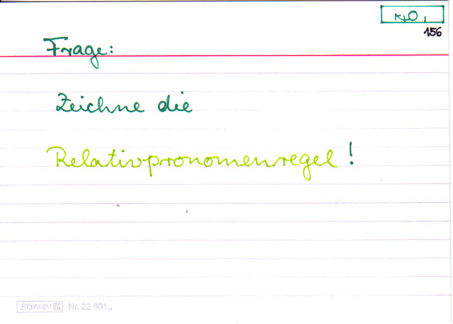 Zeichne die Relativpronomenregel!