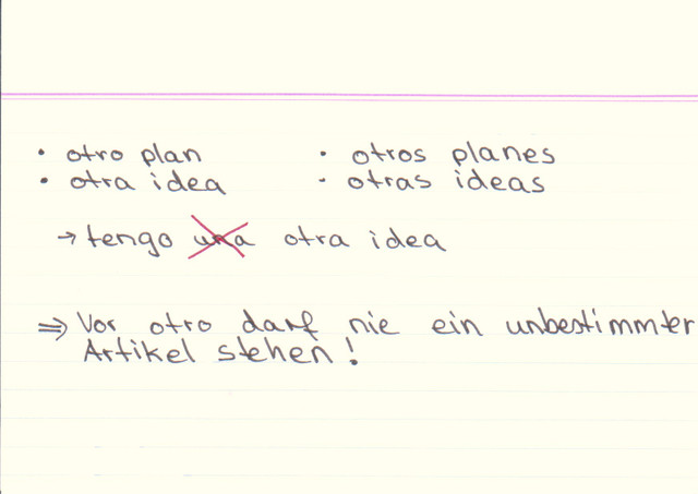 Was musst du bei "otro" beachten?