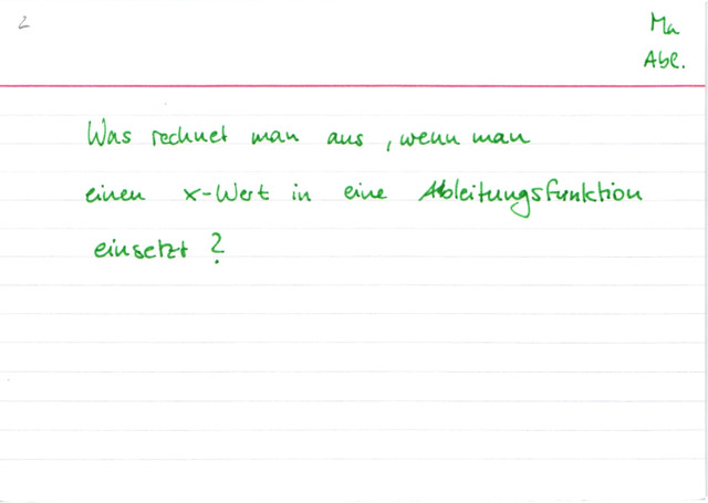 Bedeutung x-Wert in der Ableitung