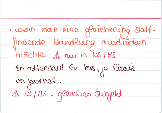 Verwendung Gérondif