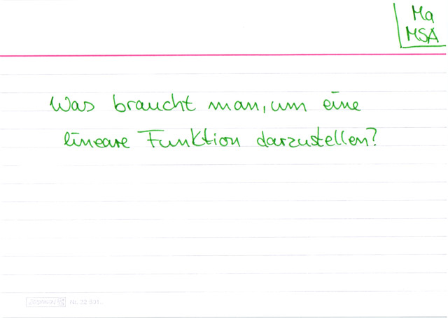 Was braucht man, um eine lineare Funktion darzustellen?