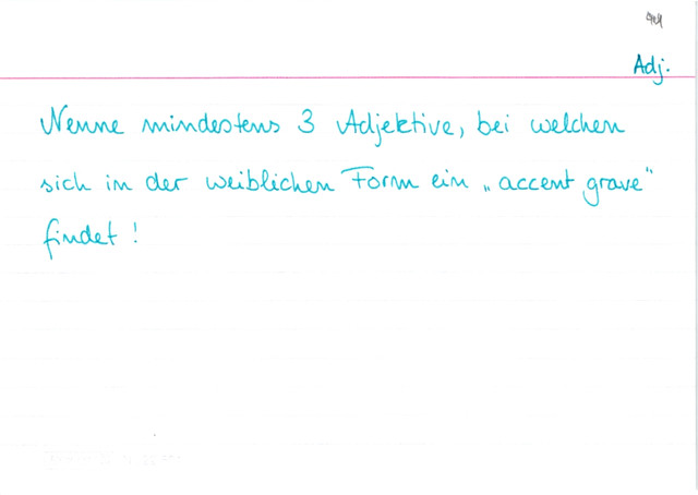 weibliche Adjektive mit Akzent