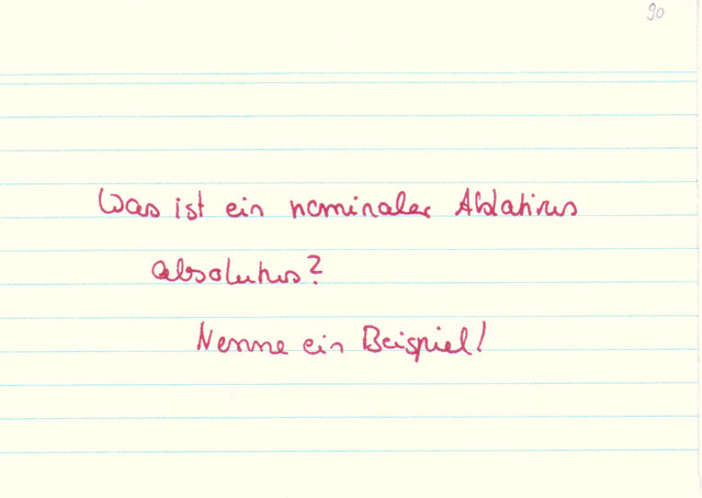Was ist ein nominaler Ablativus Absolutus?