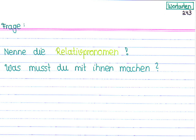 Nenne die Relativpronomen!
