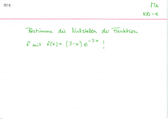 Nullproduktsatz zur Nullstellenbestimmung  von e-Funktionen verwenden Beispiel 2