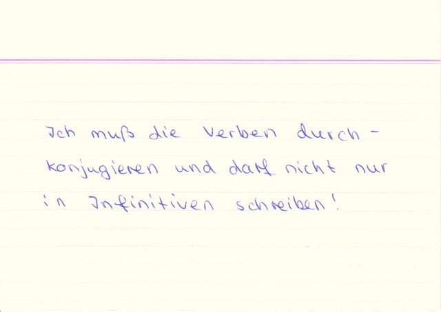 Wenn du einen Text schreibst, worauf musst du bei den Verben achten?