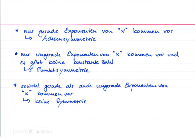 Symmetrie bei ganzrationalen Funktionen(Polynome)