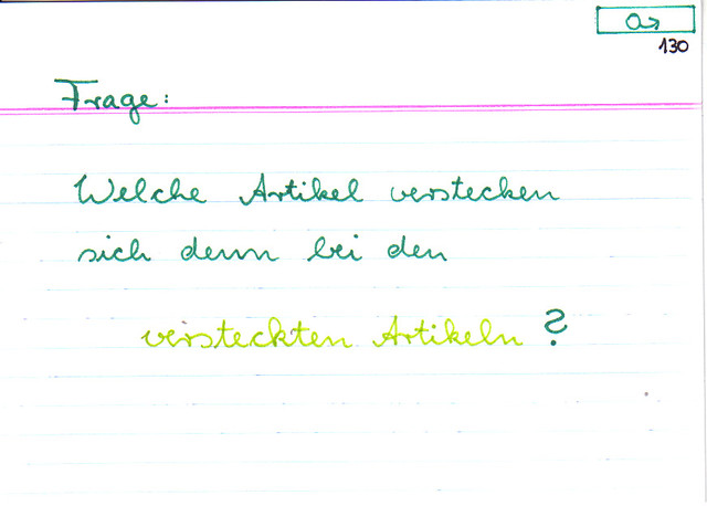 Welche Artikel verstecken sich den bei den versteckten Artikeln?