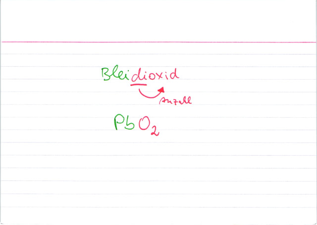 Chemische Formel von Bleidioxid