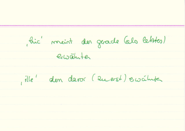 Was ist der Unterschied zwischen "hic" und "ille"?