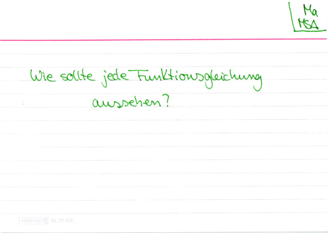 Wie sollte jede Funktionsgleichung aussehen?