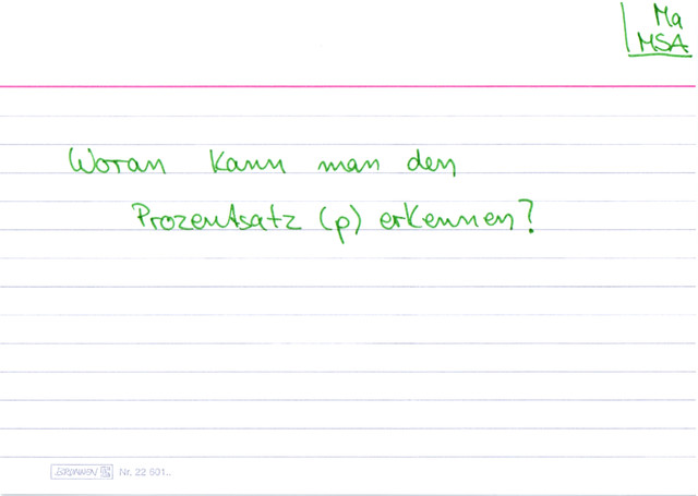 Woran kann man den Prozentsatz (p) erkennen?