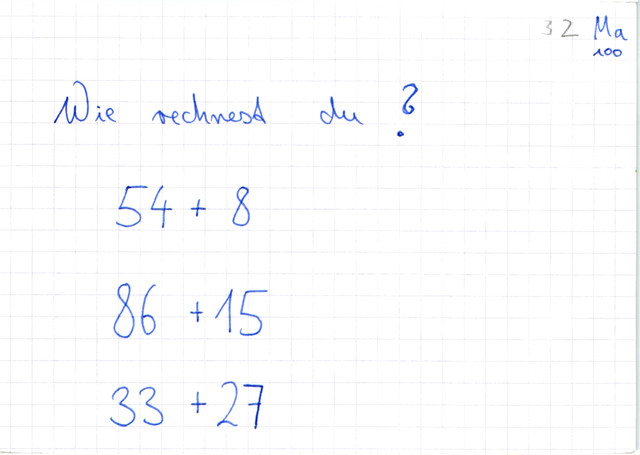 Rechenstrategien für die Addition im Zahlenraum bis 100