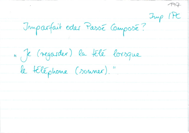 Übung passé composé/imparfait