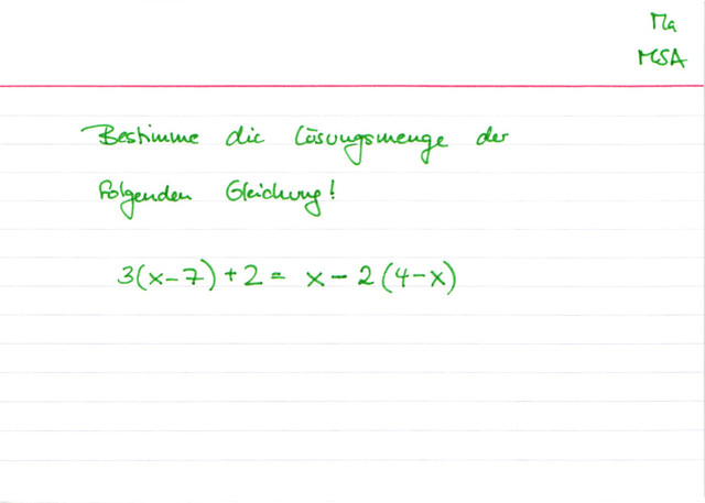 Übung: Bestimme die Lösungsmenge