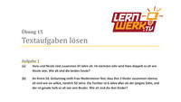 MSA Mathe Arbeitsblatt für Lektion 15