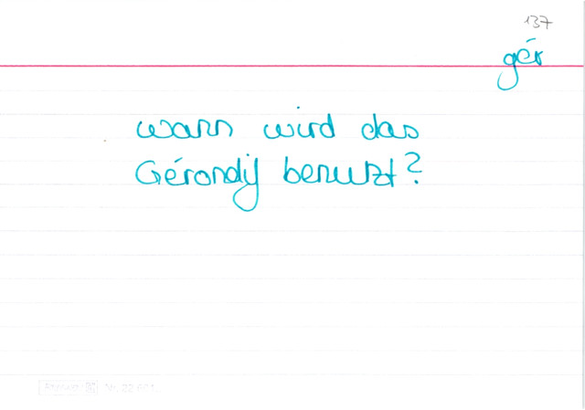 Verwendung Gérondif