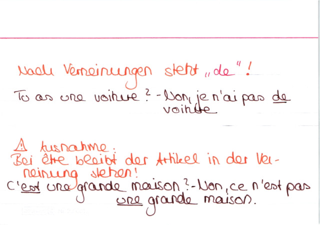 Artikel bei Verneinung