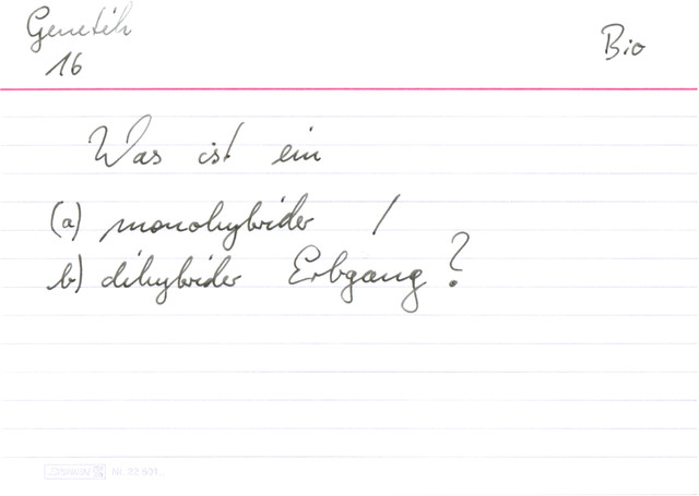 Was ist ein monohybrider Erbgang bzw. ein dihybrider Erbgang?