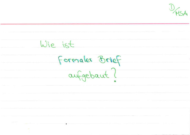 Wie ist ein formaler Brief aufgebaut?