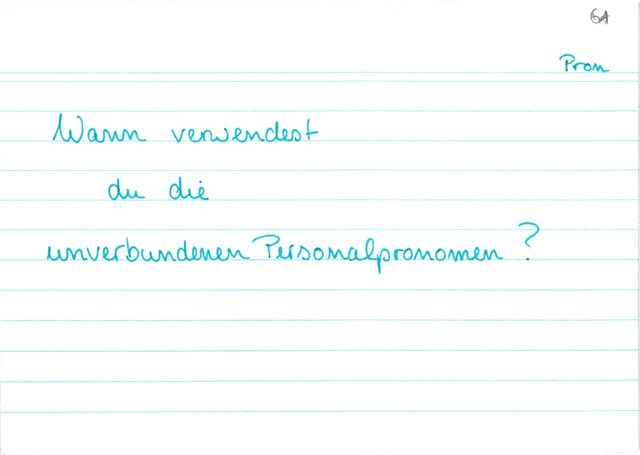 Verwendung betonte Personalpronomen