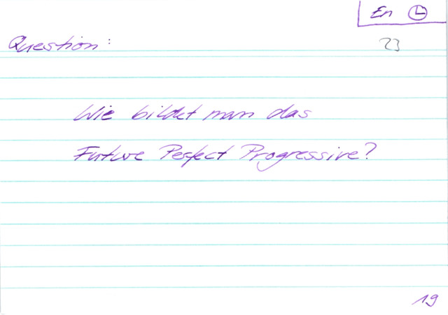 Bildung des Future Perfect Progressive