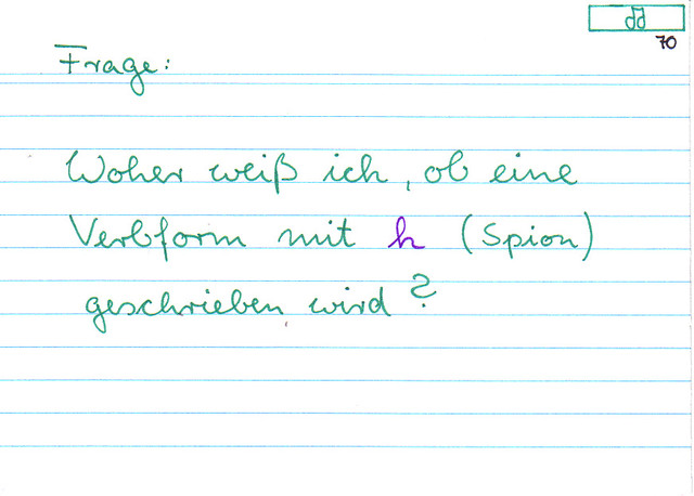 Dehnungs -h in Verbformen