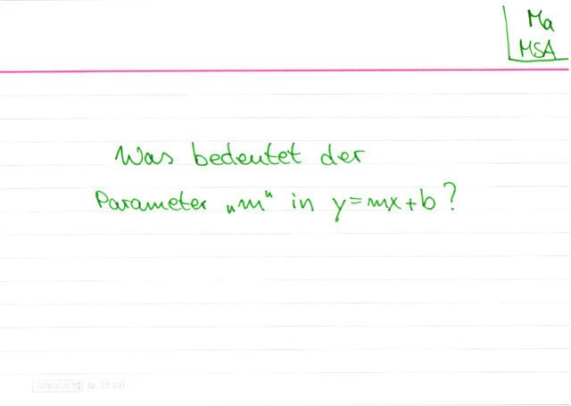 Was bedeutet der Parameter "m" in y=mx+b?