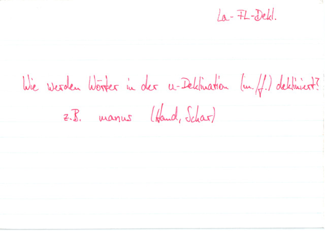Wie werden Wörter in der u-Deklination (m/f) dekliniert?