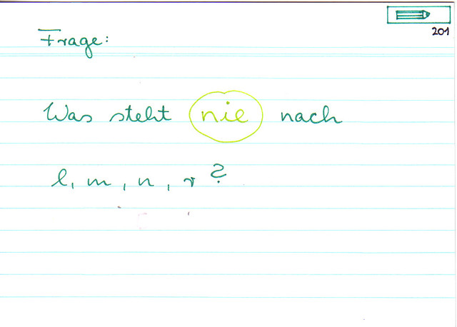 Was steht nie nach l,m,n,r?